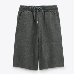Zara Dark Gray Drawstring Sweat Shorts